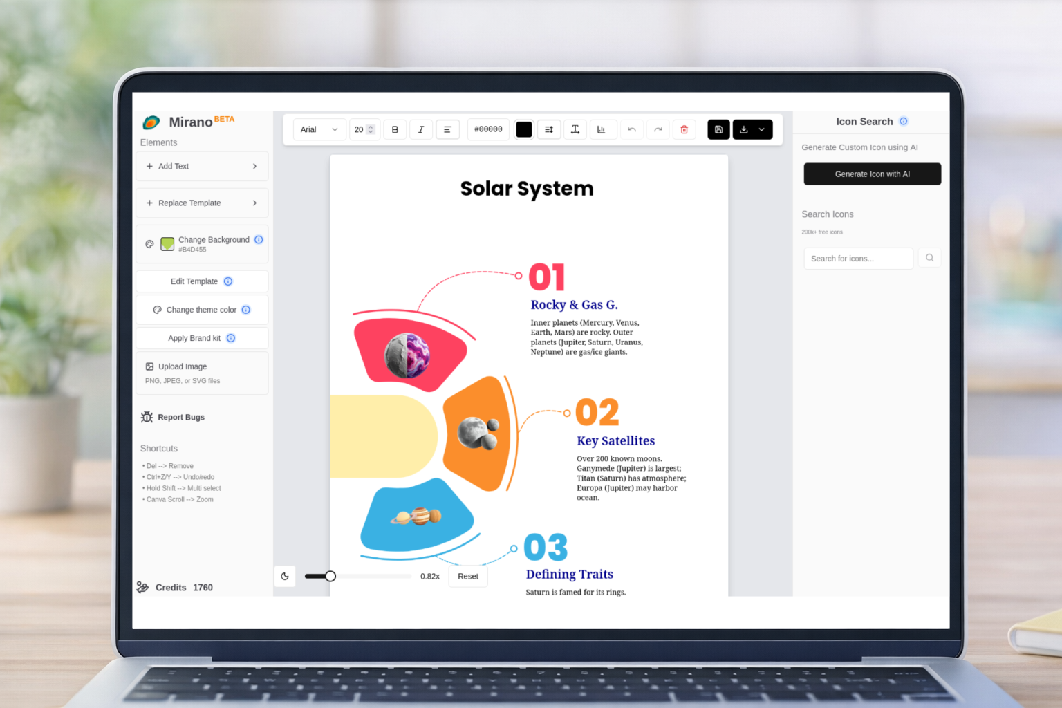 Mirano.app interface showing drag-and-drop timeline creation